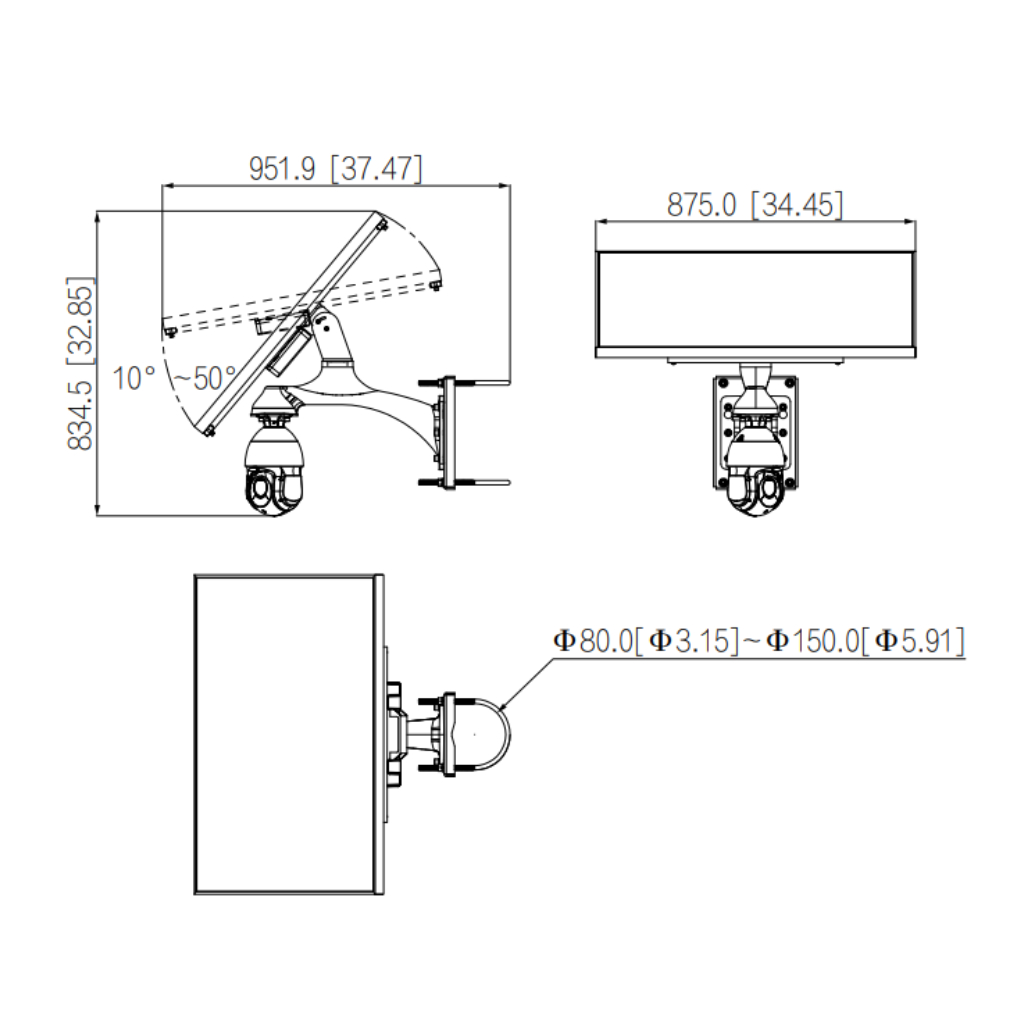 KIT de Sistema integrado de energía solar para vigilancia (sin batería de litio). Sistema de energía solar + Cámara IP PTZ 4G