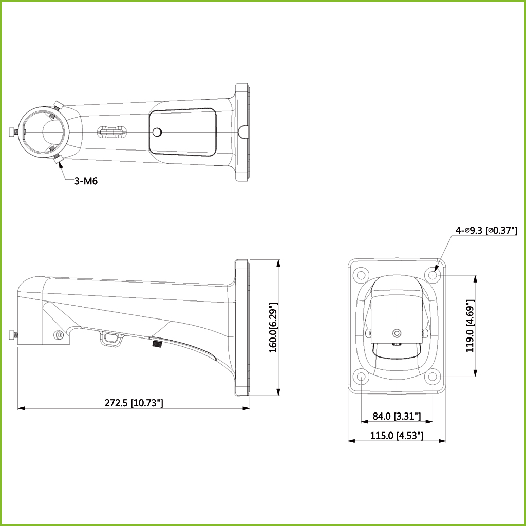 Soporte para montaje en pared para Speed Dome SD8A