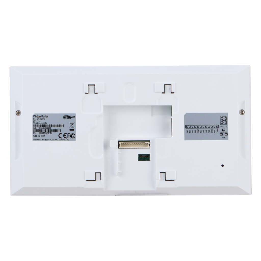 Monitor Interior 7" de Superficie para Videoportero IP PoE SD 6E 1S Alarma Blanco