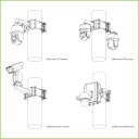 Adaptador a poste para Speed Domo, PTZ y cajas de vigilancia exterior Anticorrosión (Aluminio y Acero inoxidable)