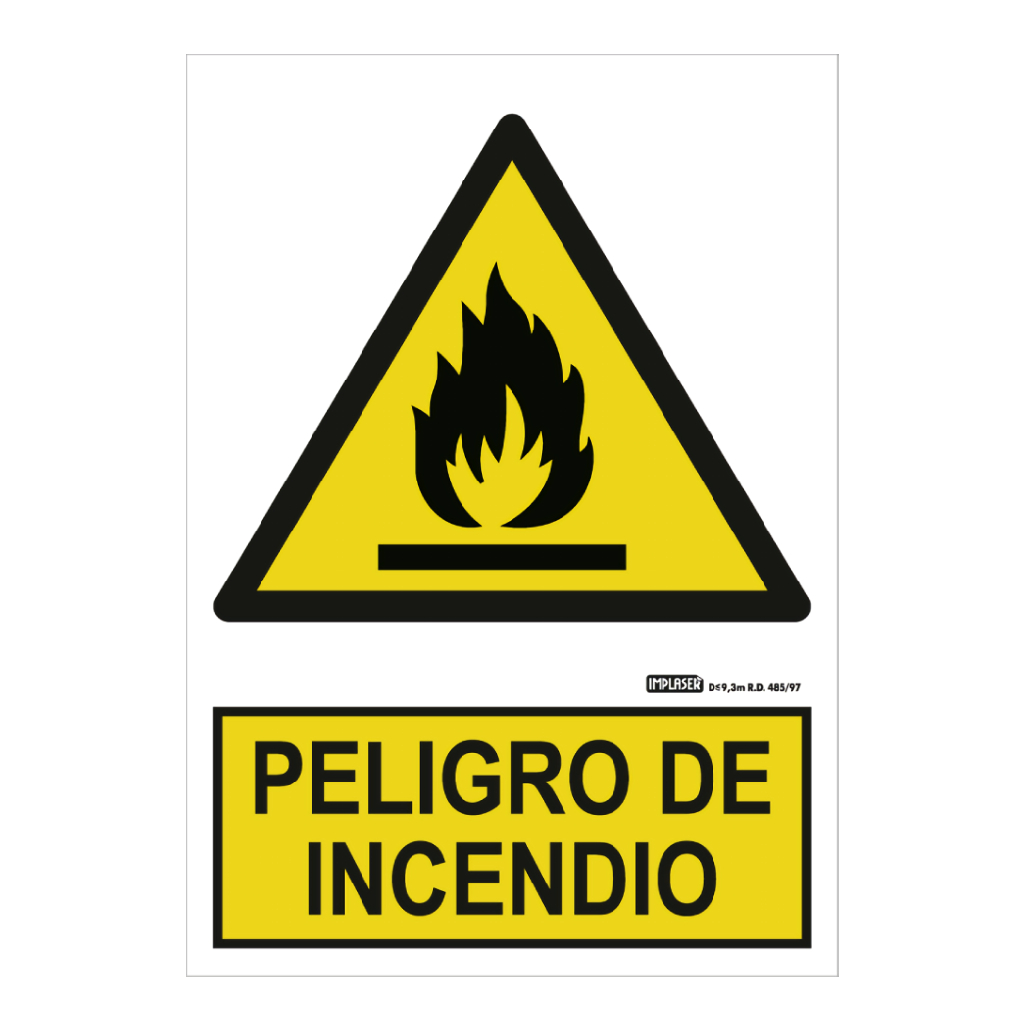 Señal peligro incendio 29,7x21cm