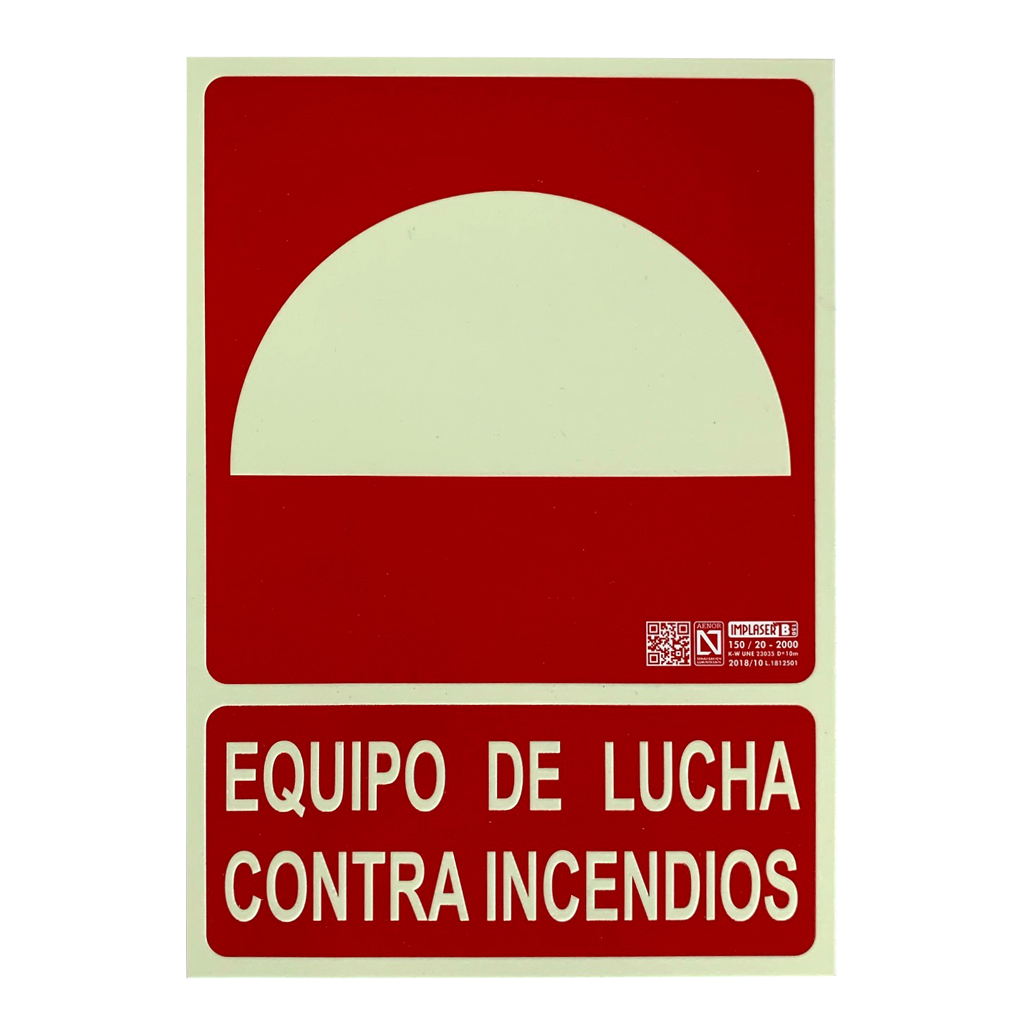 Señal equipo de lucha contra incendios 29,7x21cm