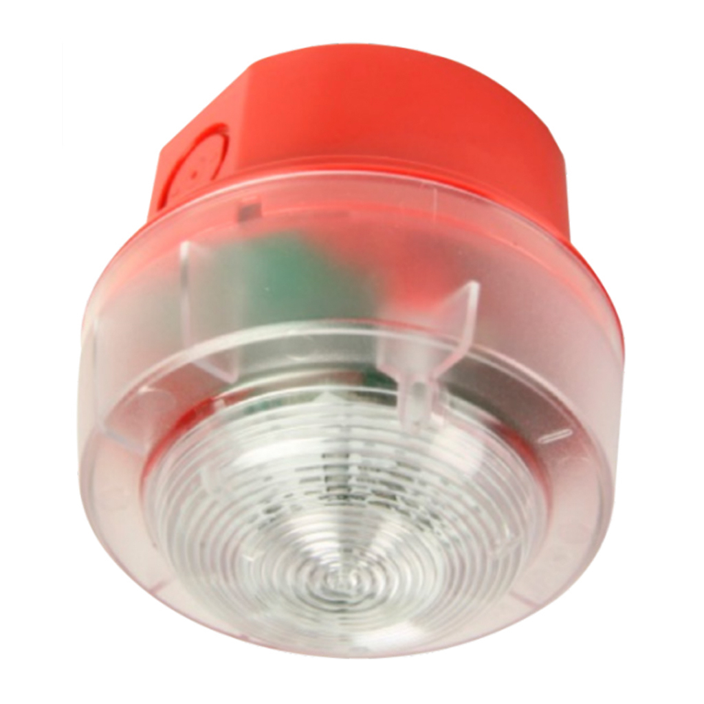 Flash con base alta IP65 de color rojo EN54/23