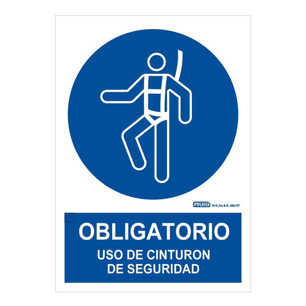 Señal obligatorio uso de cinturon de seguridad 29,7x21cm