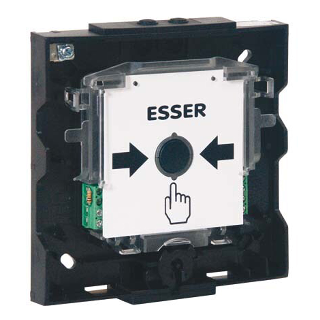 Módulo electrónico de pulsador de incendio analógico, modular con salida de relé configurable. Caja de montaje no incluida