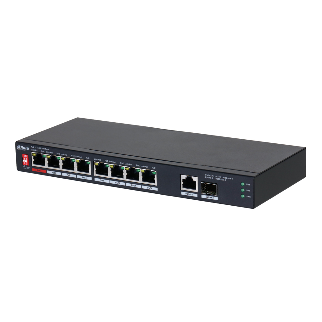 Switch PoE 2.0 8 puertos 10/100 +1 Uplink Gigabit +1SFP 96W No_Manejable Layer2