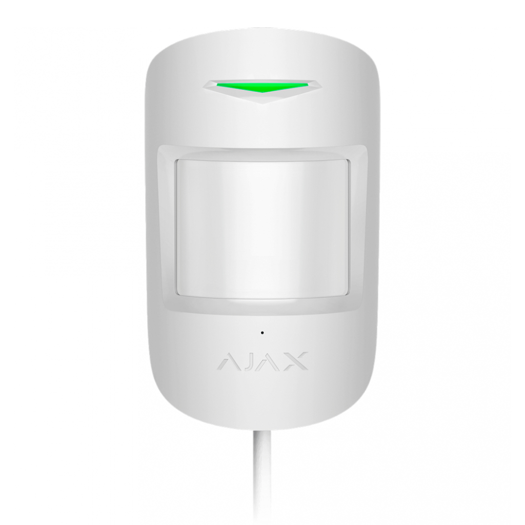 Ajax CombiProtect Fibra. Detector  PIR  y rotura de cristal cableado Fibra . Color blanco