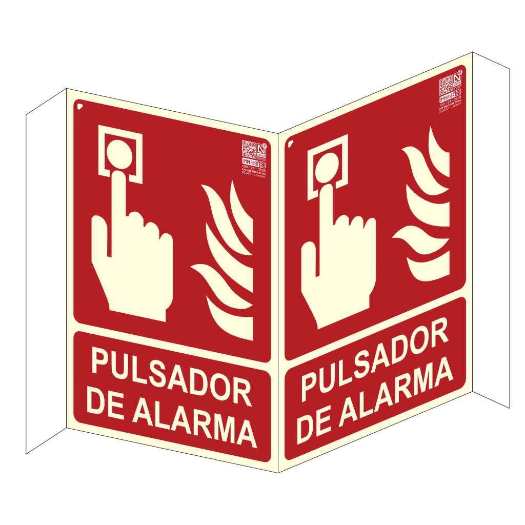 Señal pulsador de alarma panorámica 29,7x21cm