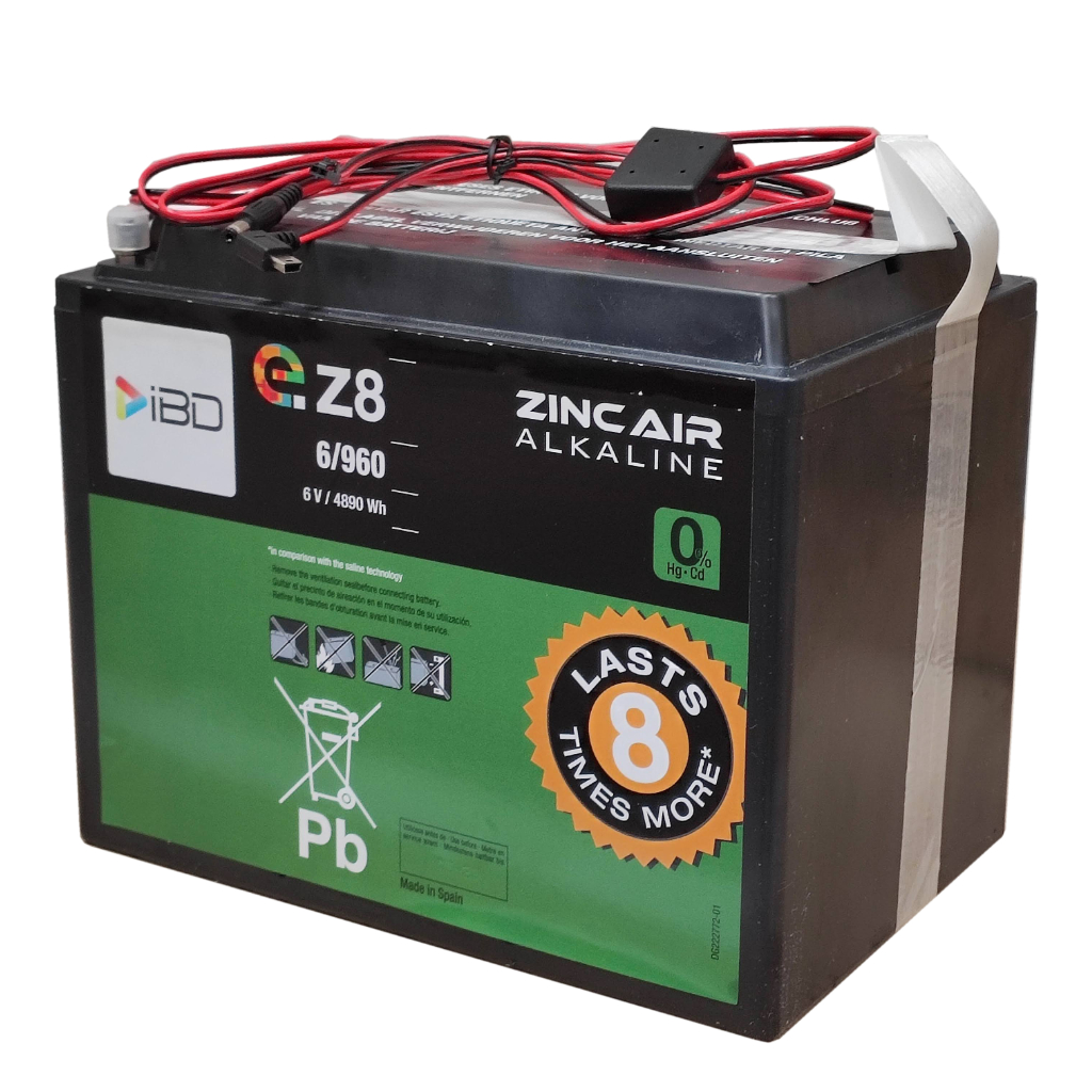Batería de Zinc-Aire 6V-960 (6V/4890Wh) eZ8. Triple conector DC