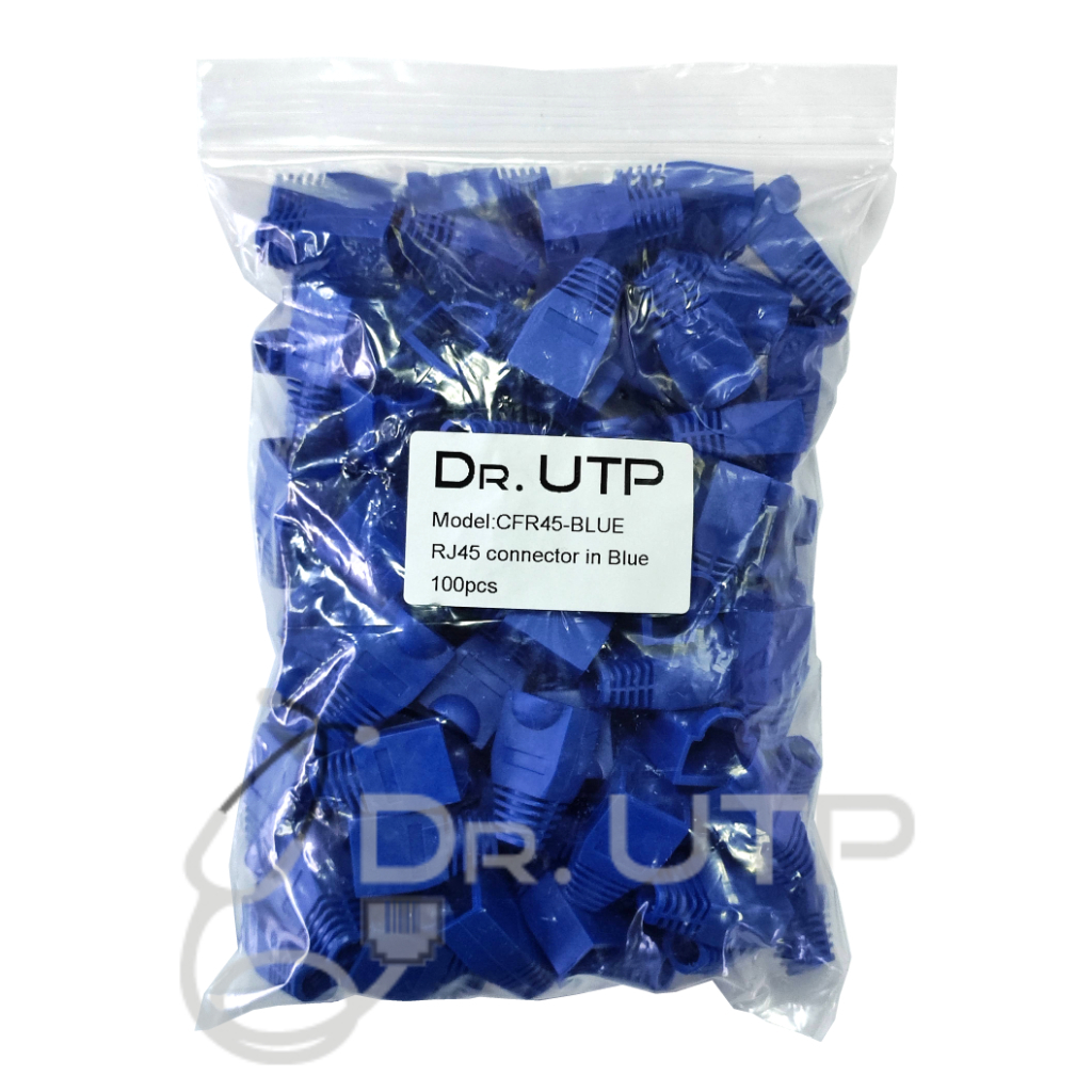 Capuchon de couleur bleue pour connecteur RJ45 en sachet 100 unités