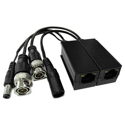 Kit Conversor UTP Vídeo+Alimentación para HDCVI/TVI/AHD hasta 4MP Apilable con RJ45 (2 uds)