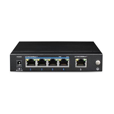 Switch PoE+ 4 puertos Gigabit + 1 Uplink Gigabit 60W 802.3af/at 6KV