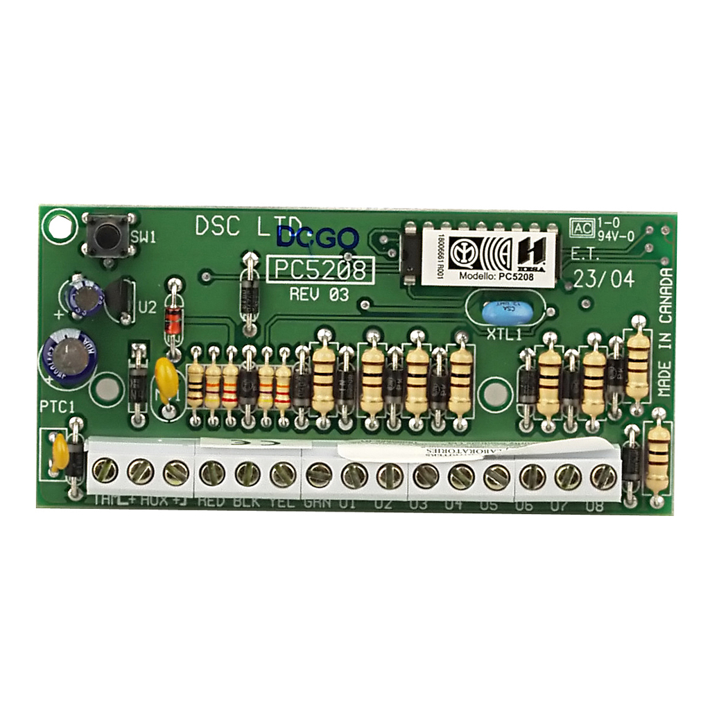 [PC5208] Módulo de Salidas Programables PGM de baja capacidad (50mA). Grado 2.