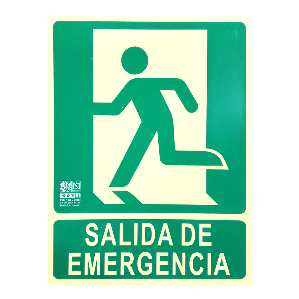 [EV205N] Señal salida de emergencia izquierda 29,7x22,4cm