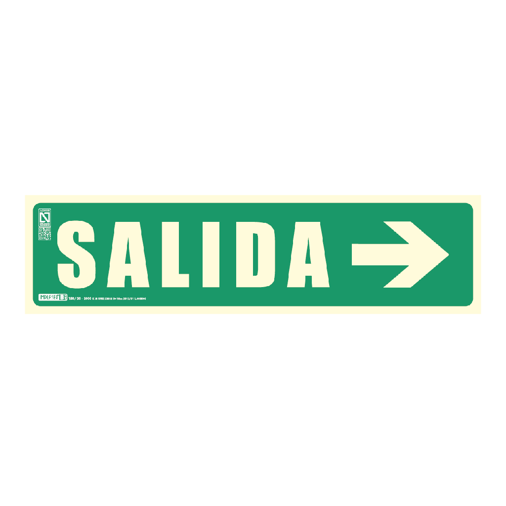 [EV232N] Señal salida flecha derecha 10,5x40,2cm