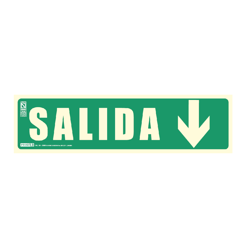 [EV233N] Señal salida flecha hacia abajo 10,5x40,2cm