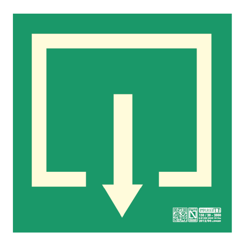 [EV242N-20M] Señal pictograma de salida habitual 44,7x44,7cm. 20m