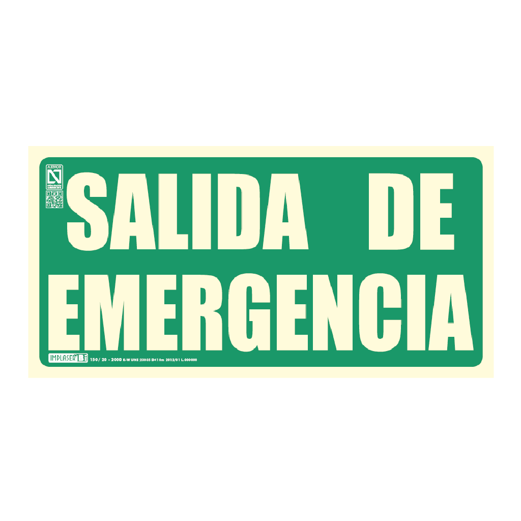 [EV273N] Señal salida de emergencia 29,7x14,8cm