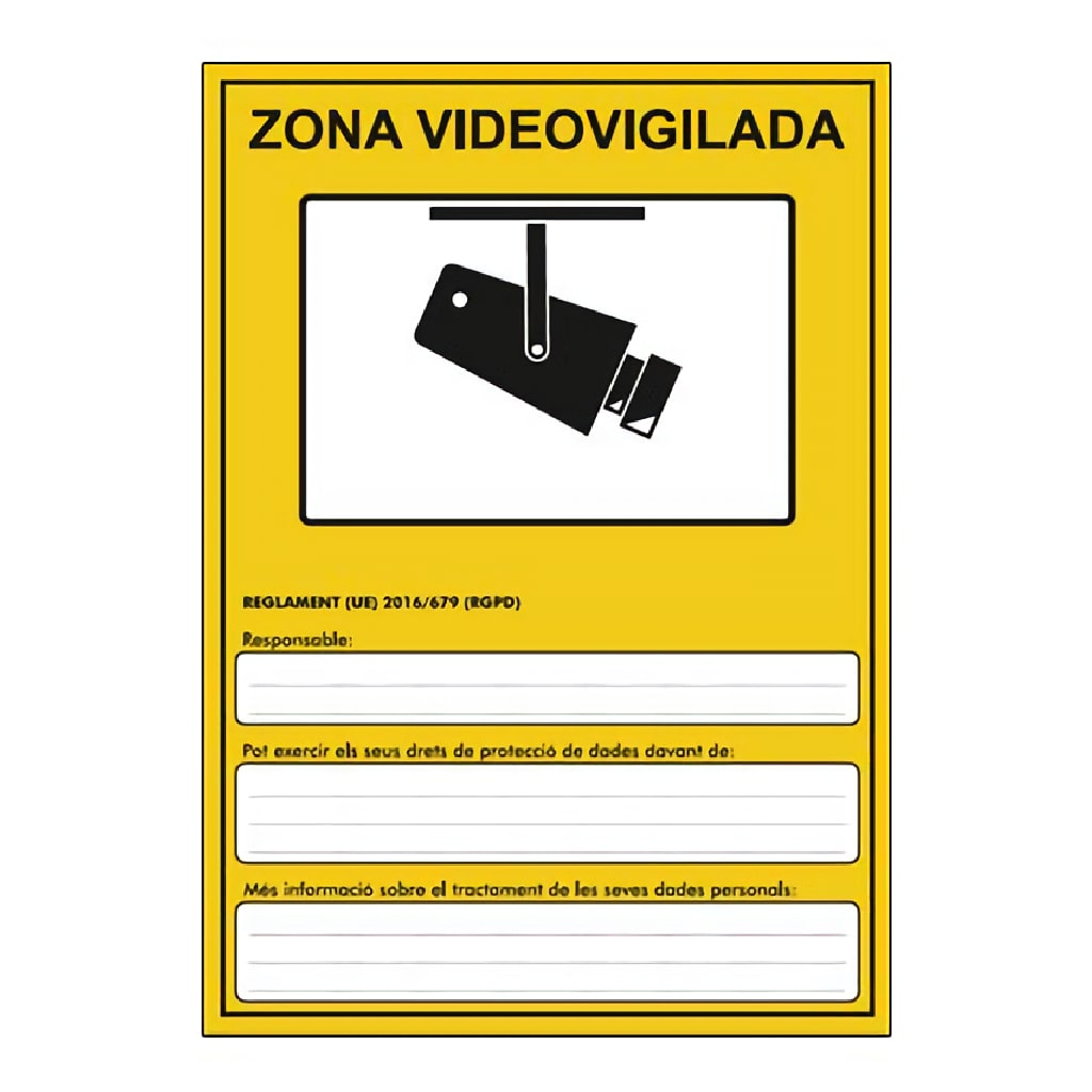 [AD30-A4-CAT] Placa para RGPD en PVC Genérica CAT Tamaño A4