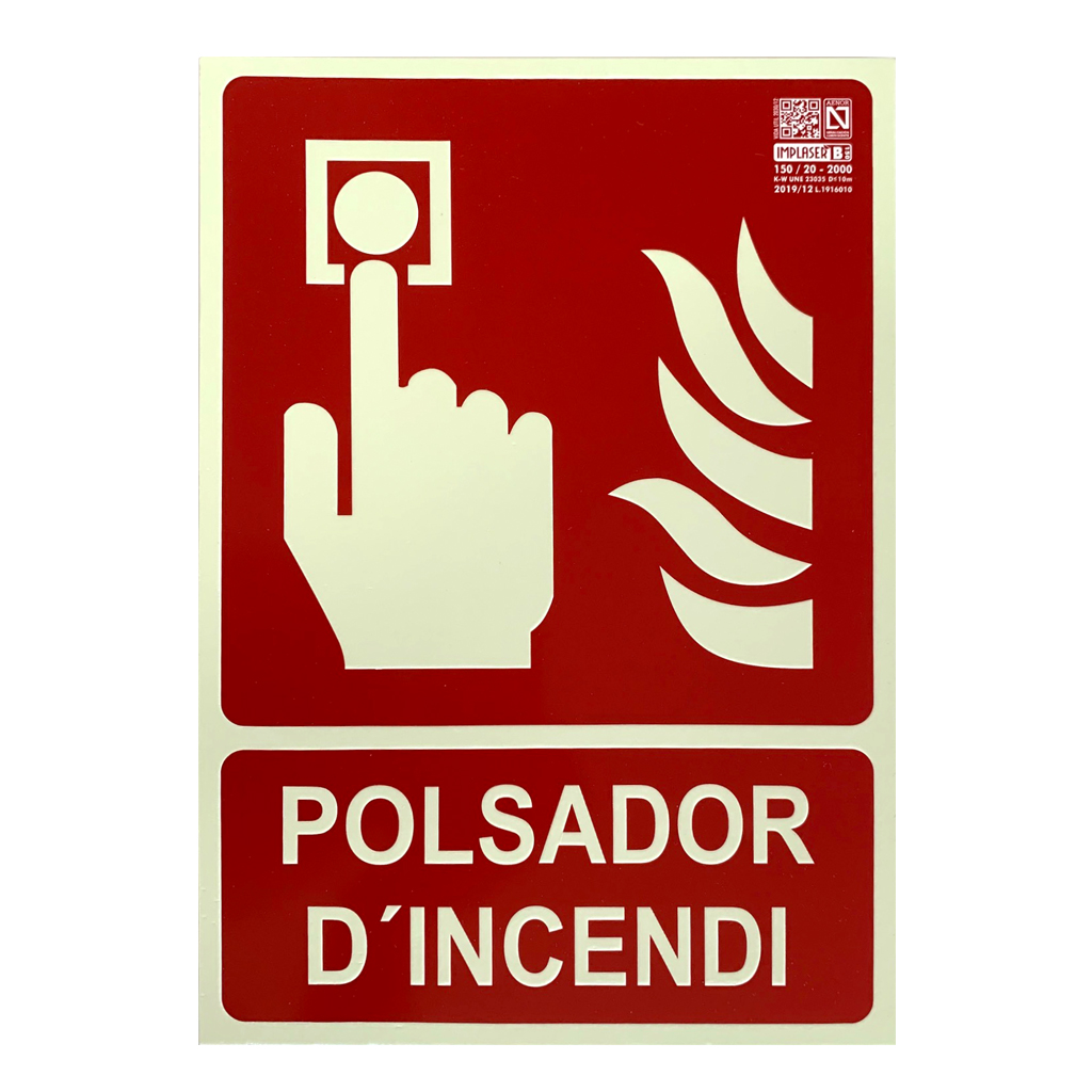 [EX209N-A4-CAT] Senyal polsador d'incendi en català 29,7x21cm