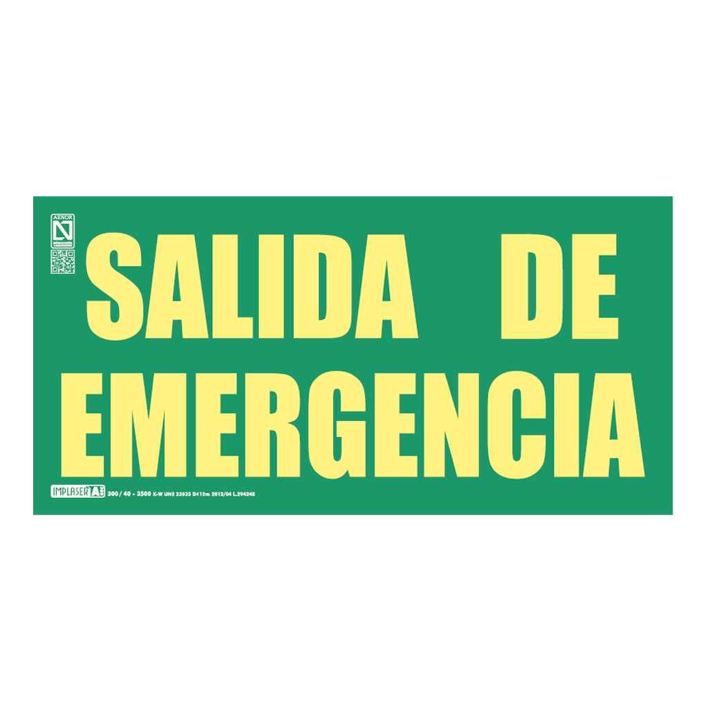 [EV293L] Señal salida de emergencia Clase A 29,7x14,8cm