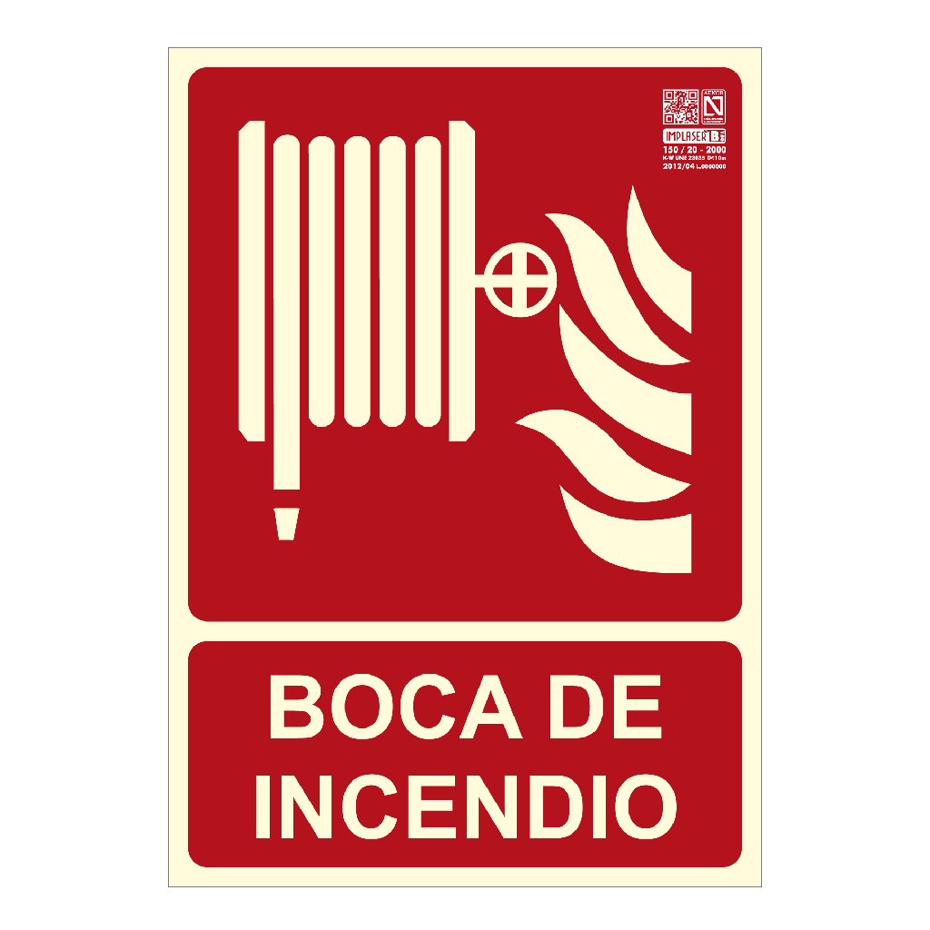 [EX204N-A5] Señal boca de incendio 21x15cm