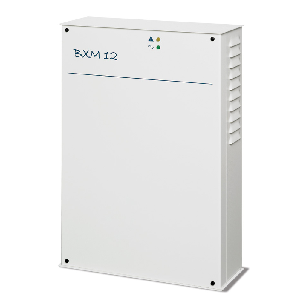 [BXM12-30-B] Fuente de alimentación 12V, 3A. Caja metálica. Supervisión por bus Bentel. Espacio para batería.