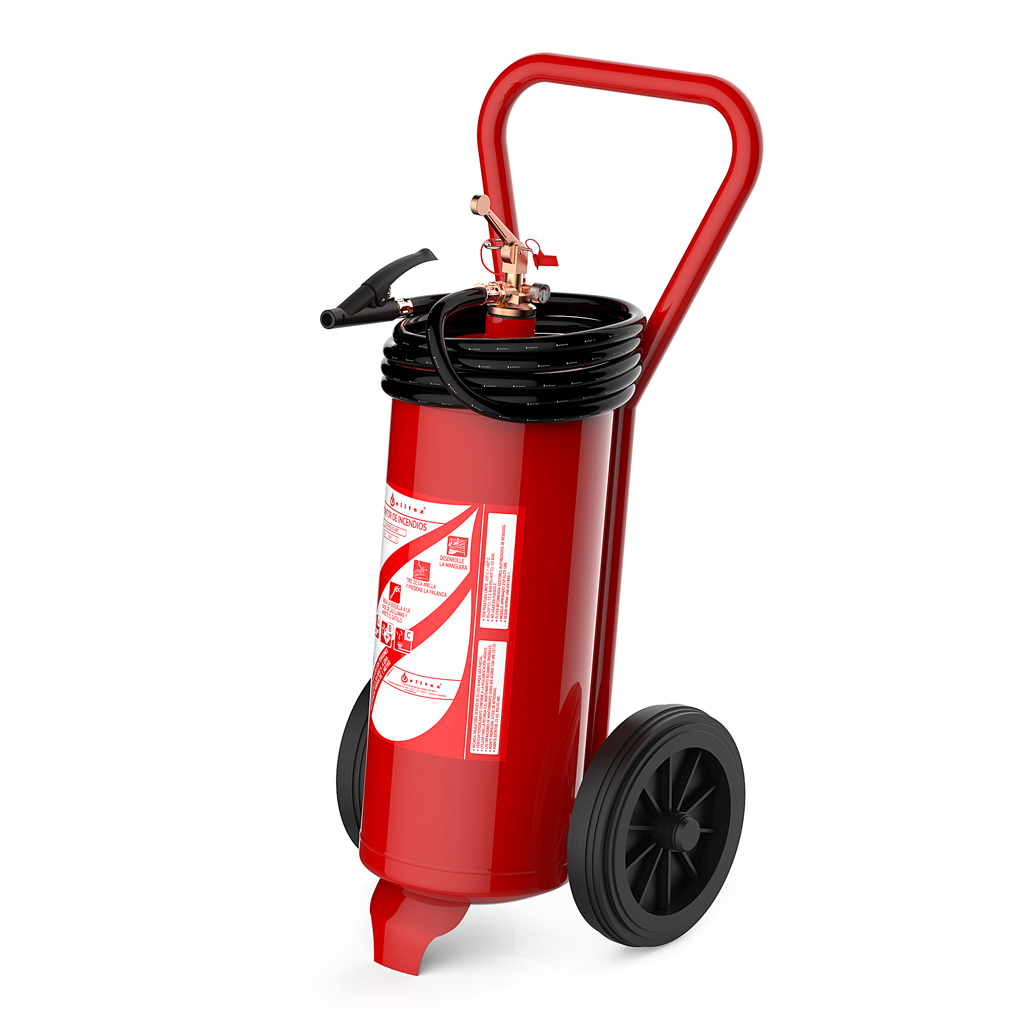 [T000106P] CARRO CON EXTINTOR 25 KG ABC