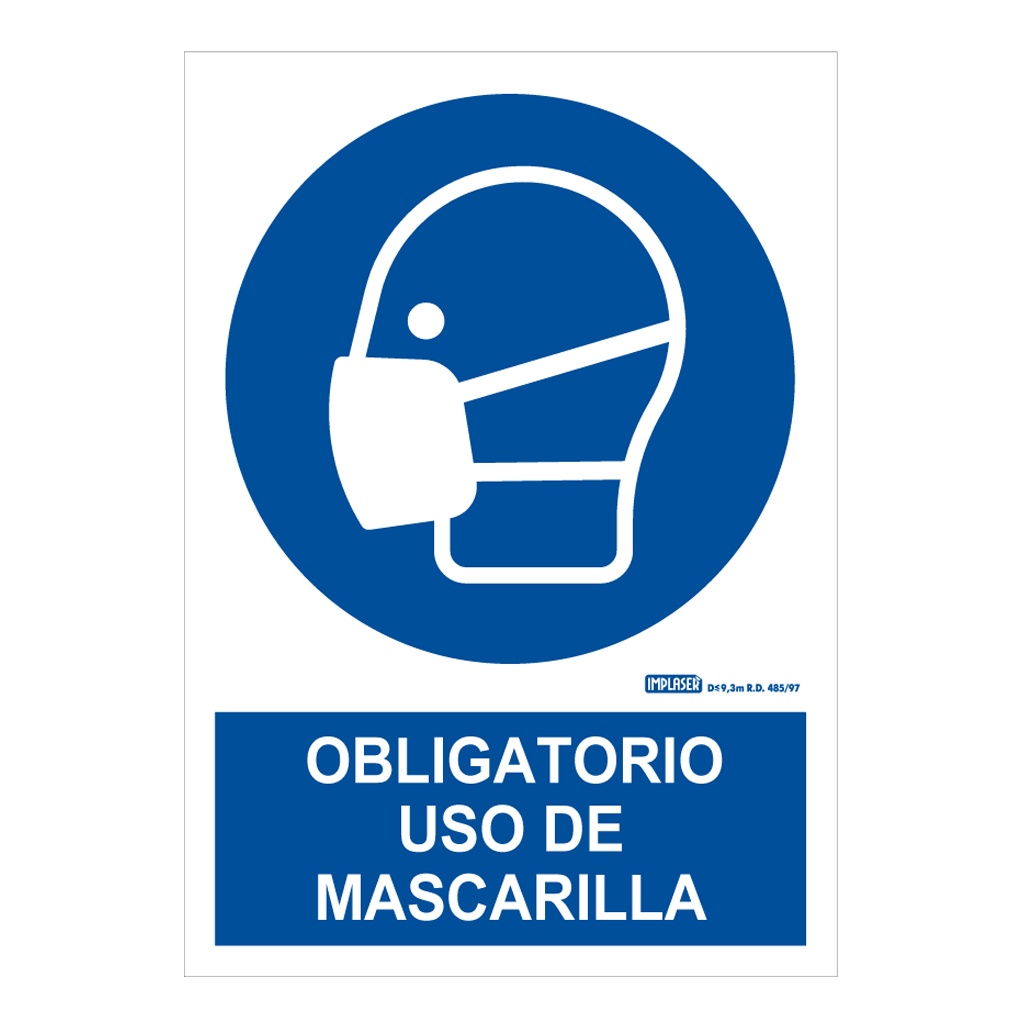 [OB32-A4] Señal obligatorio uso de mascarilla 29,7x21cm