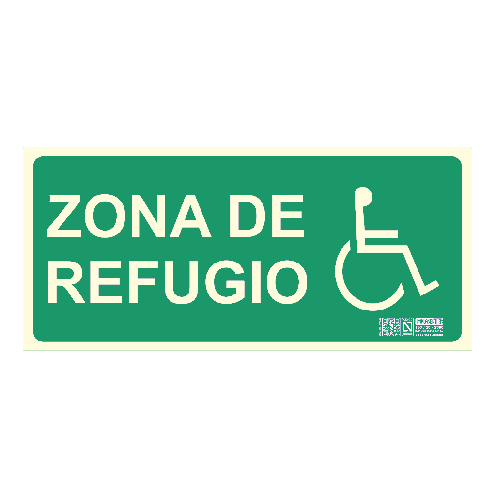 [SIA203N] Señal zona de refugio 32x16cm