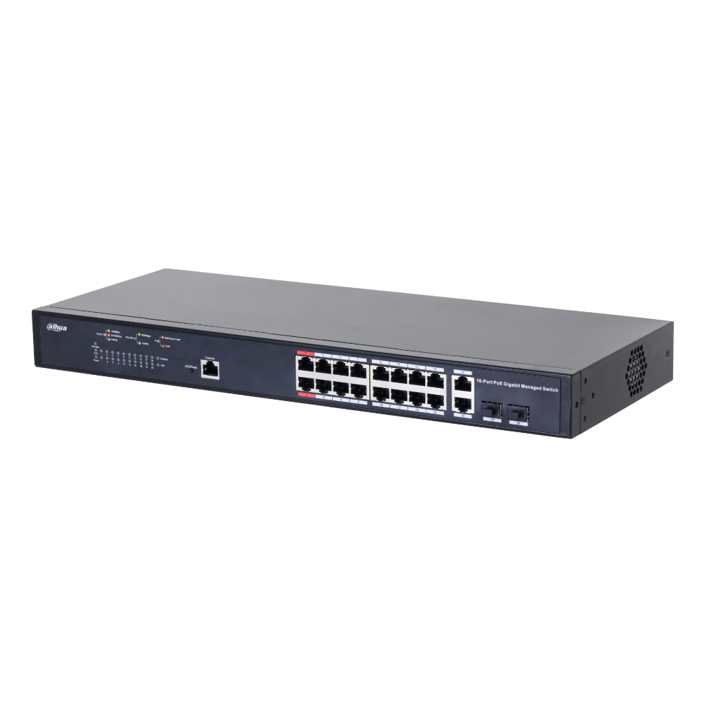 [PFS4218-16GT-230] Switch PoE 2.0 16 puertos Gigabit + 2 Combo Gigabit RJ45/SFP Uplink 230W Manejable Layer2