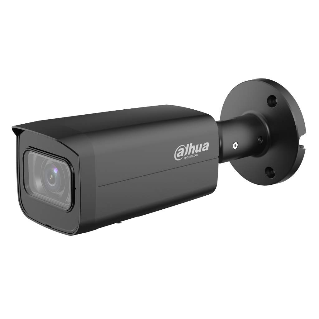 [IPC-HFW2241T-ZS-B] Tubular IP H265 2M WDR Starlight IR60m 2.7-13.5VFM IP67 PoE SD MIC AI. Color Negro