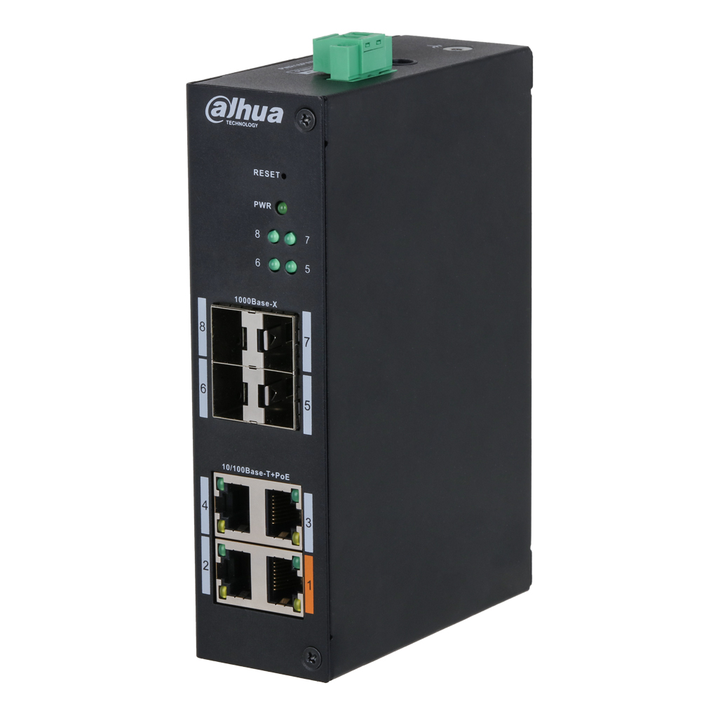 [HS4408-4ET-60] Switch Hardened PoE 4 puertos 10/100 +4SFP Gigabit 60W Manejable Layer2