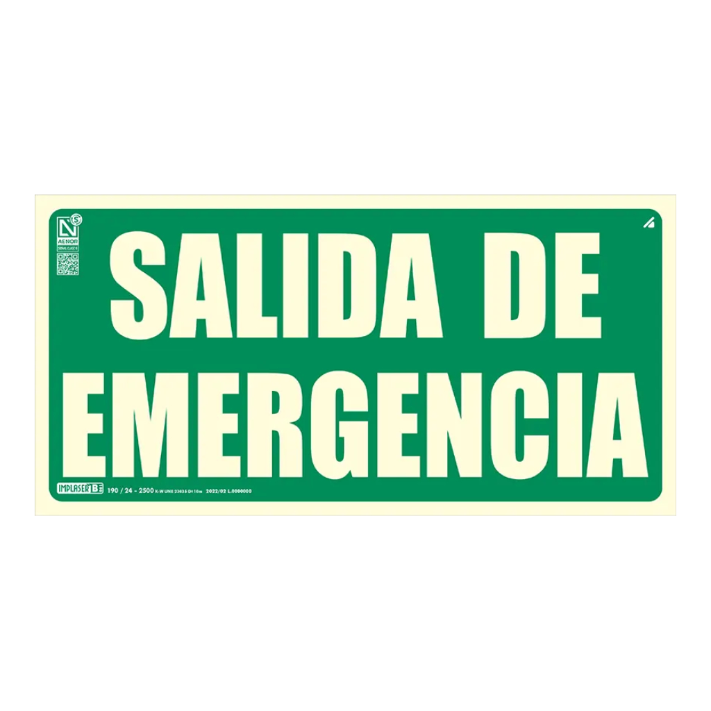 [EV373N-20M] Señal salida de emergencia 64x32cm. 20m