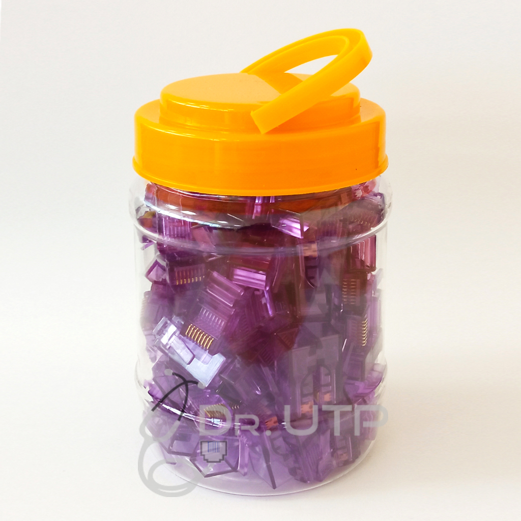 [RJ45-PURPLE] Connecteur de couleur pourpre RJ45 CAT.5e en pot de 100 unités