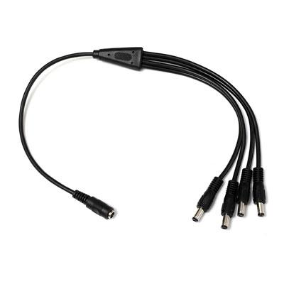 [DCJACK+1F-4M] Cable para distribución de Alimentación DC JACK 1 entrada Hembra a 4 salidas Macho