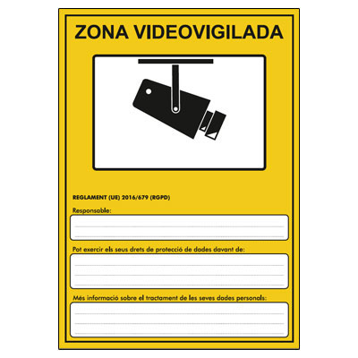 [AD30-A5-CAT] Placa para RGPD en PVC Genérica CAT Tamaño A5