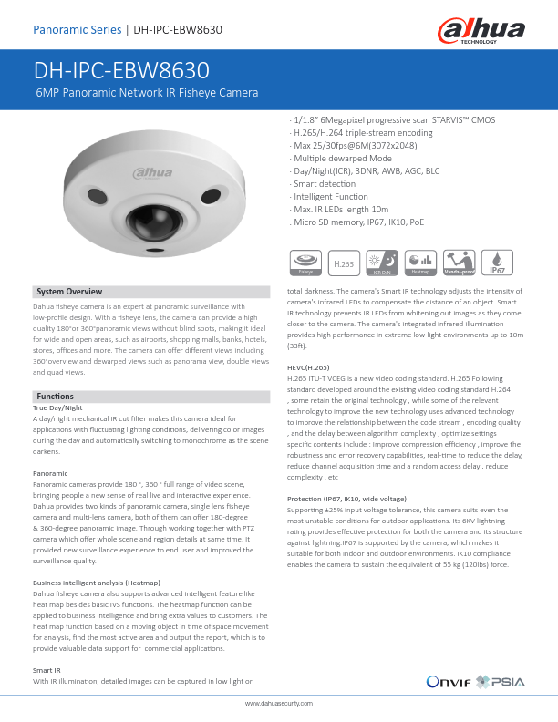 IPC-EBW8630 - Ficha Técnica Dahua