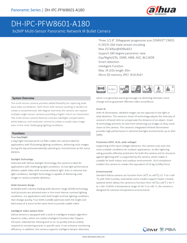 IPC-PFW8601-A180 - Ficha Técnica Dahua