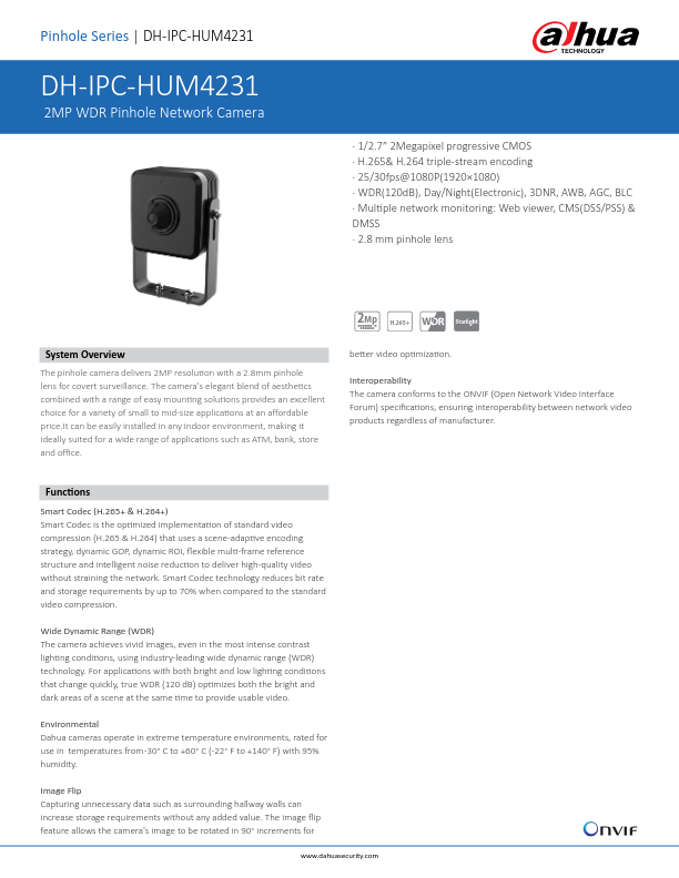 IPC-HUM4231 - Ficha Técnica Dahua