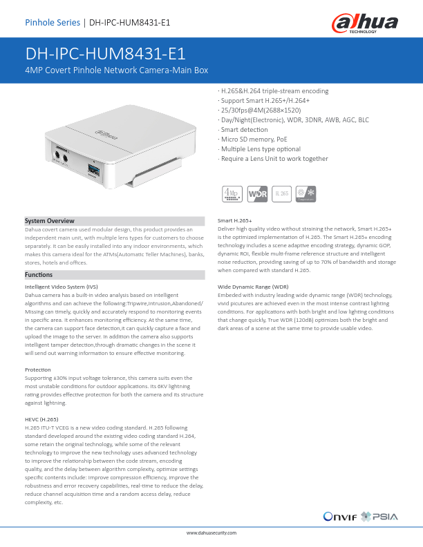 IPC-HUM8431-E1 - Ficha Técnica Dahua