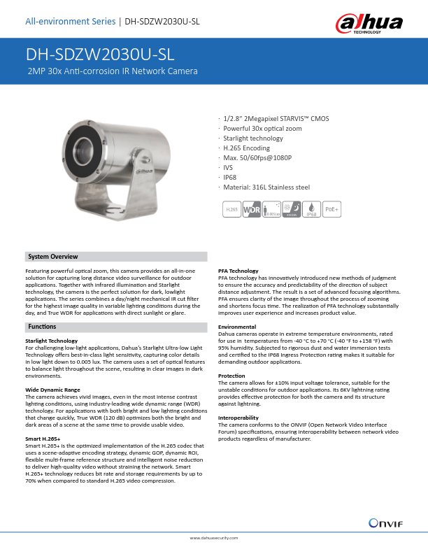 SDZW2030U-SL - Ficha Técnica Dahua