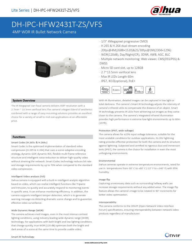 IPC-HFW2431T-ZS-S2 - Ficha Técnica Dahua