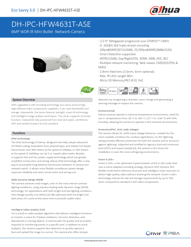 IPC-HFW4631T-ASE - Ficha Técnica Dahua