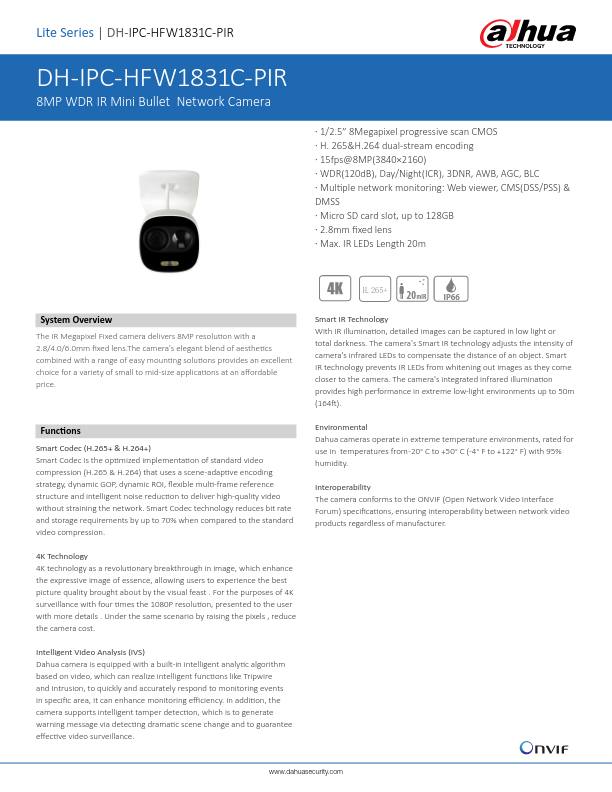 IPC-HFW1831C-PIR - Ficha Técnica Dahua