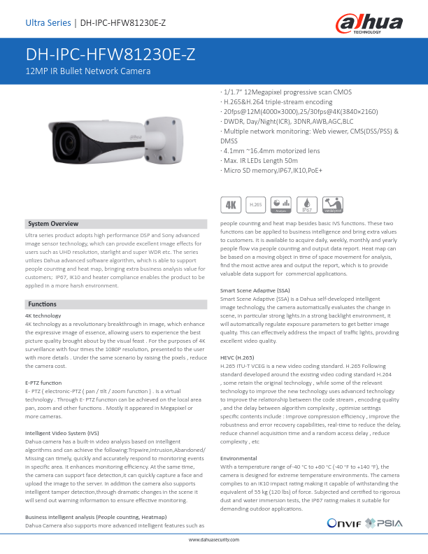 IPC-HFW81230E-Z - Ficha Técnica Dahua