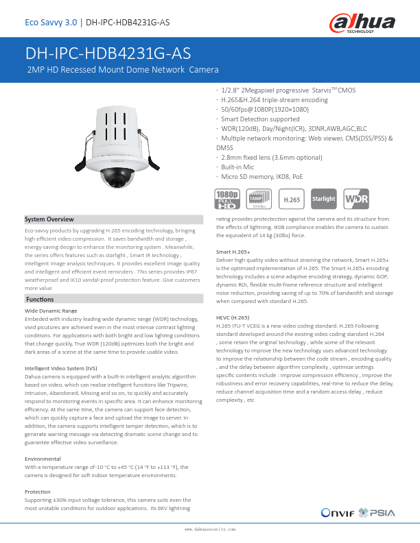 IPC-HDB4231G-AS - Ficha Técnica Dahua