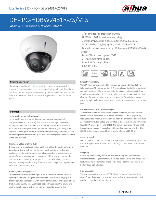 IPC-HDBW2431R-ZS-(B) - Ficha Técnica Dahua