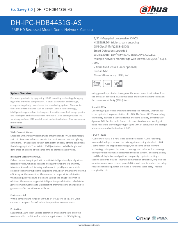 IPC-HDB4431G-AS - Ficha Técnica Dahua