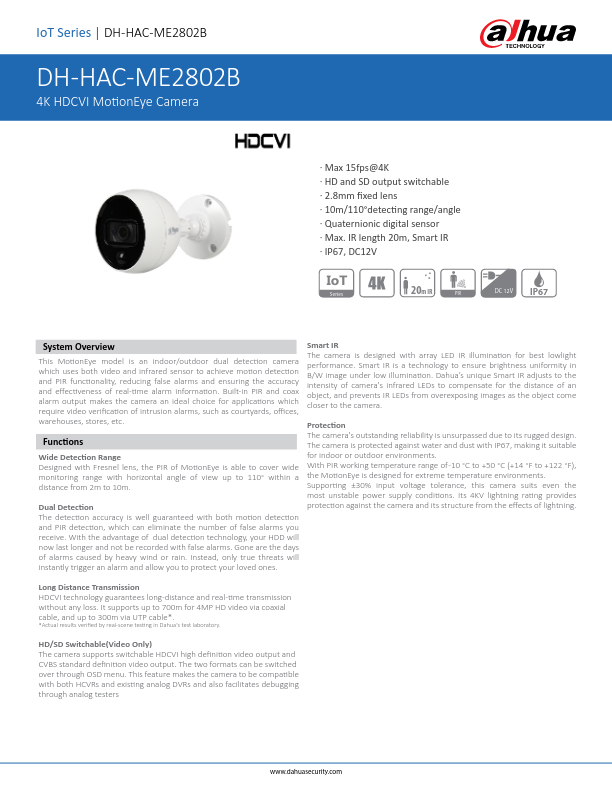 HAC-ME2802B - Ficha Técnica Dahua